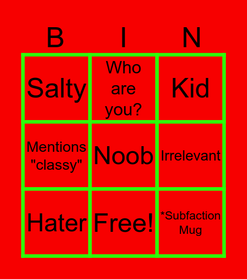 Mike Geiger Bingo Card