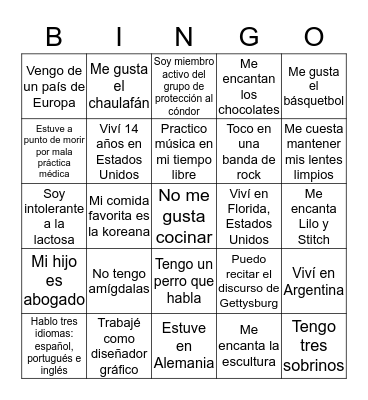 Montebello Academy Bingo Card