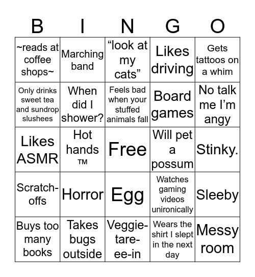 Are you secretly Kassidy? Bingo Card