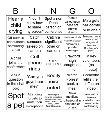 Conference Bingo Card