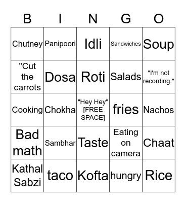 Zoom Bingo Card