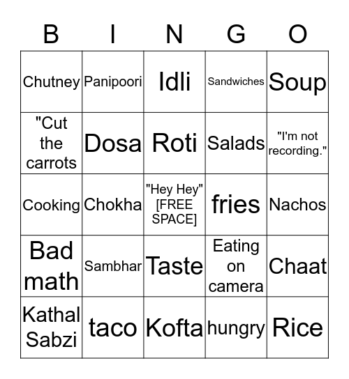 Zoom Bingo Card