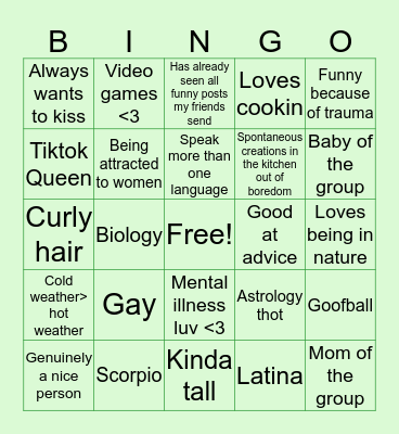 Loola Rose’s Bingo Card