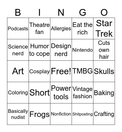 How Similar are You to Mica Bingo Card