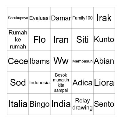 Kelompok 4 uye Bingo Card