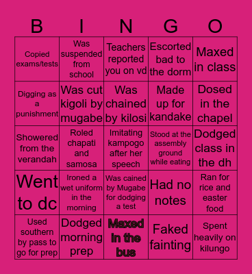 Smagokans bingo Card