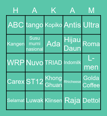 Uy Bingo Card