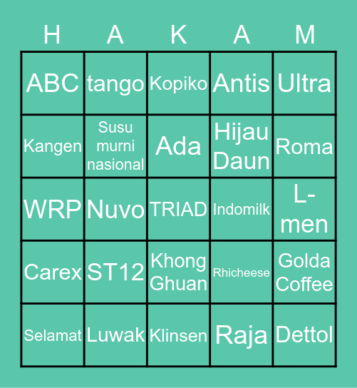 Uy Bingo Card