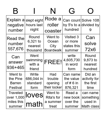 Human Bingo Card