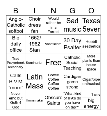 How Similar Are You to Gavin Bingo Card