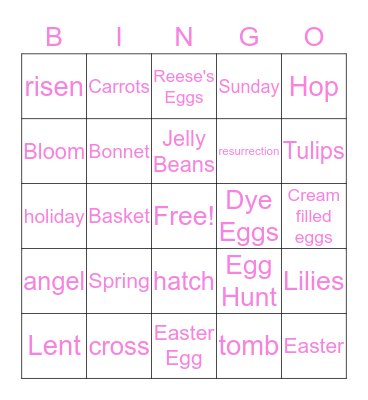 Happy Easter Bingo Card