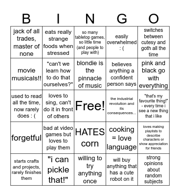 HOW SIMILAR ARE YOU TO ELIZABETH Bingo Card