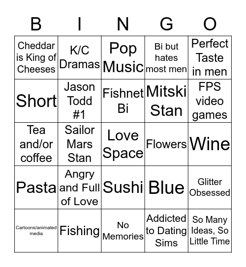 How Similar Are You to Carrie? Bingo Card