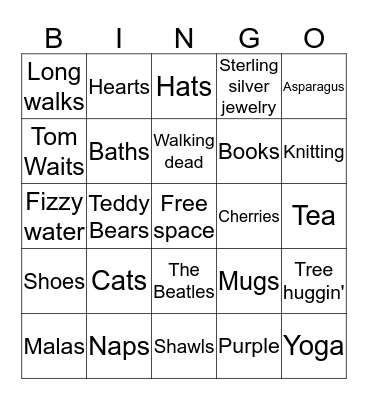 Dionne Bingo Card