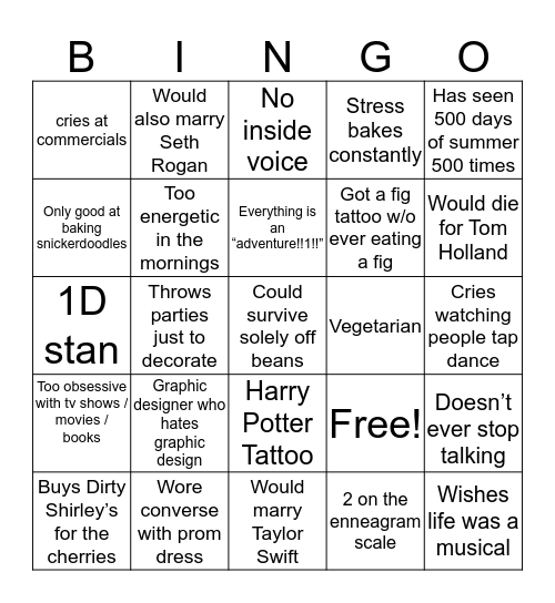 Madelynne Bingo!!! Bingo Card