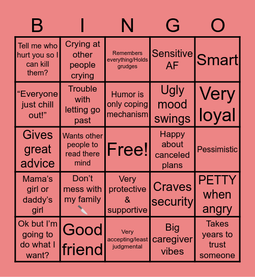 CANCERIAN ♋️ Bingo Card