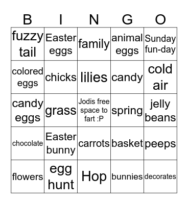Easter BINGO Card