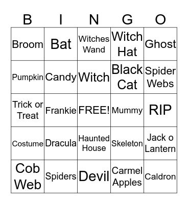 Halloween  Bingo Card
