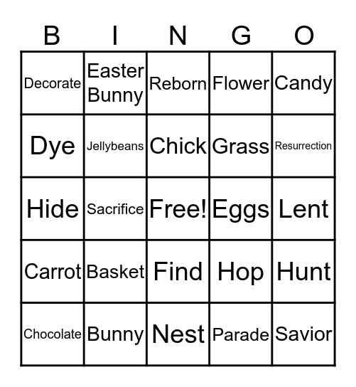 Easter Bingo Card