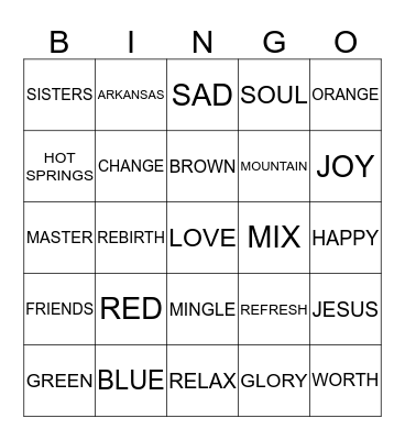 RETREAT   BLESSED   BINGO Card