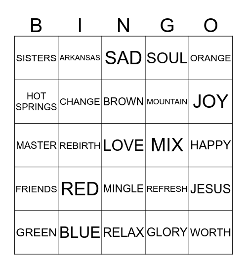 RETREAT   BLESSED   BINGO Card