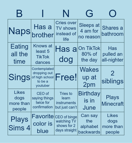 Asiana Bingo Card