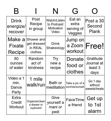 FIERCE BINGO Card