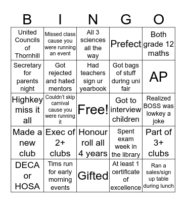 TSS Try Hard Edition Bingo Card