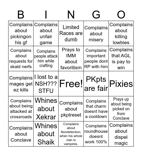 Maccus Bingo Card