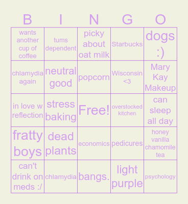 Lexi Bingo Card