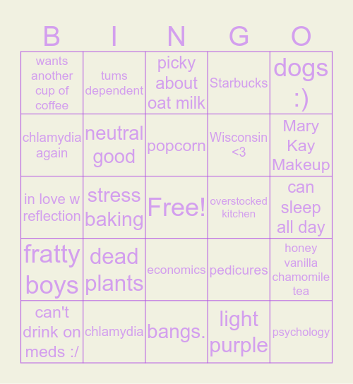 Lexi Bingo Card