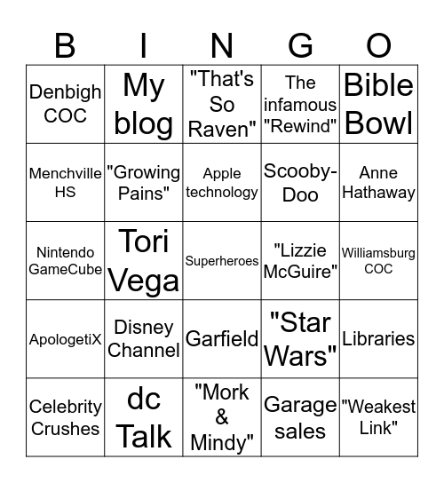 Jerry Bingo Card