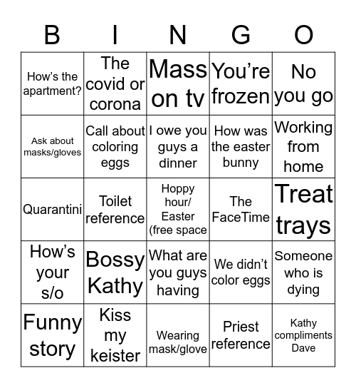 Easter Bingo Card