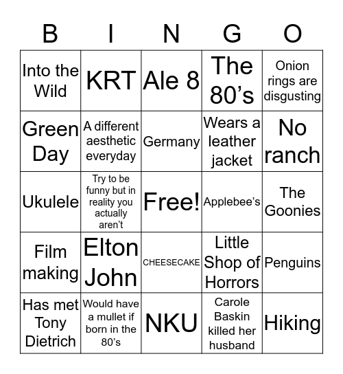 Michael English Bingo! Bingo Card