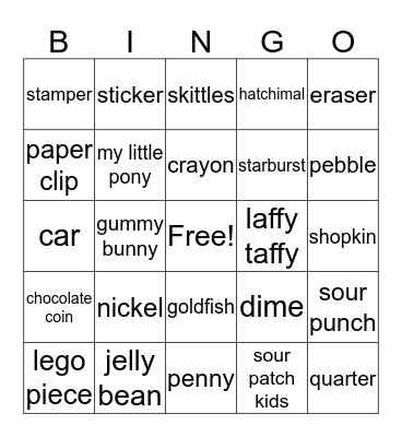 Easter Egg Bingo Card