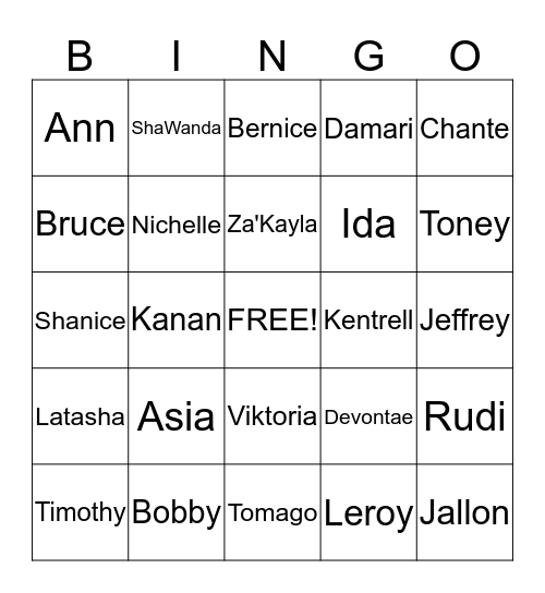 Taylor/Shields Family Reunion 2014 Bingo Card