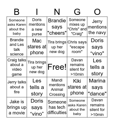 Easter 2020 Family Bingo Card