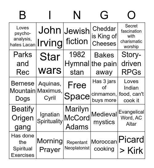How Similar Are You to Ben? Bingo Card