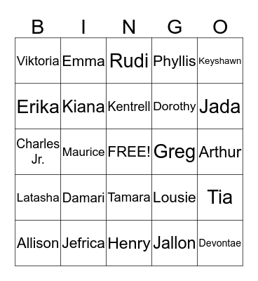 Taylor/Shields Family Reunion 2014 Bingo Card
