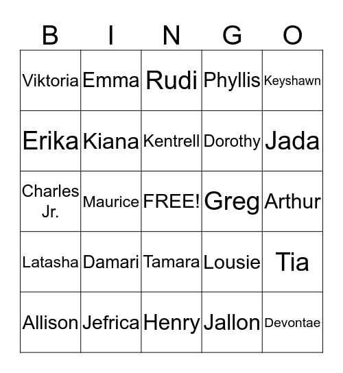 Taylor/Shields Family Reunion 2014 Bingo Card