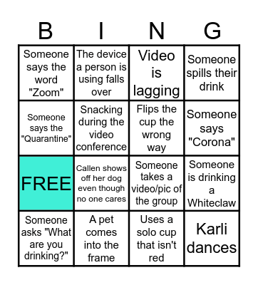 Zoom Bingo Card