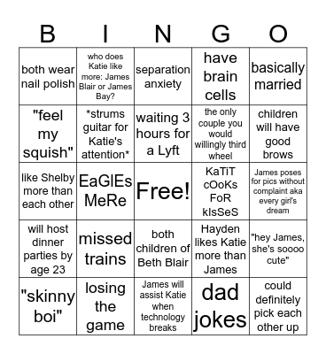 Jamie's Bingo Card