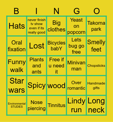 Lukas bingo Card