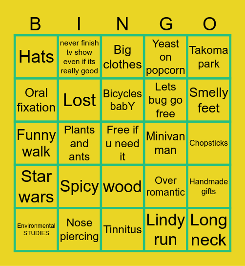 Lukas bingo Card