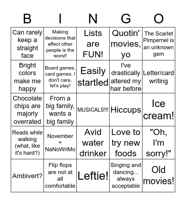 BAM Bingo Card