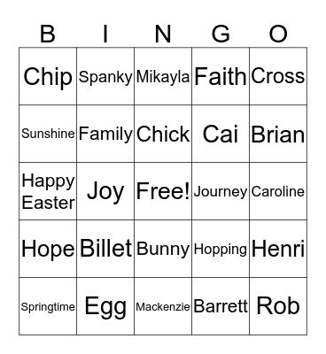 Morell Yates Von Easter 2020 bingo PARTY! Bingo Card