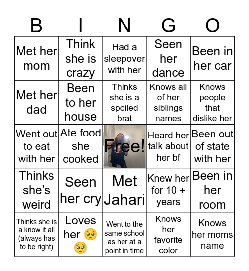 Becky Bingo 💛 Bingo Card