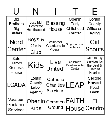 2014 Bendix United Way Campaign Bingo! Bingo Card