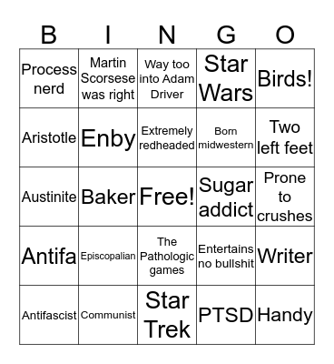 How much like Qualia Bingo Card