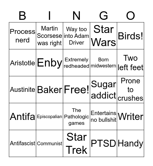 How much like Qualia Bingo Card